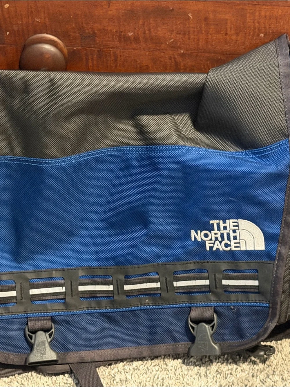 The North Face Blue and Black Messenger Satchel